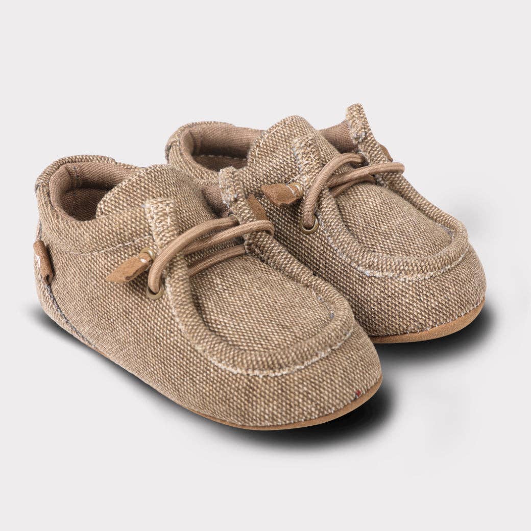 Khaki Parker Boys Slip-On Crib Shoe for wholesale on Faire9