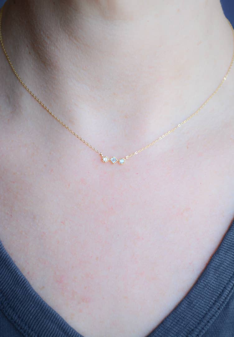 AJS Design Studio - Wholesale Pendant/Charm Necklace - Triple semi precious stone necklace1