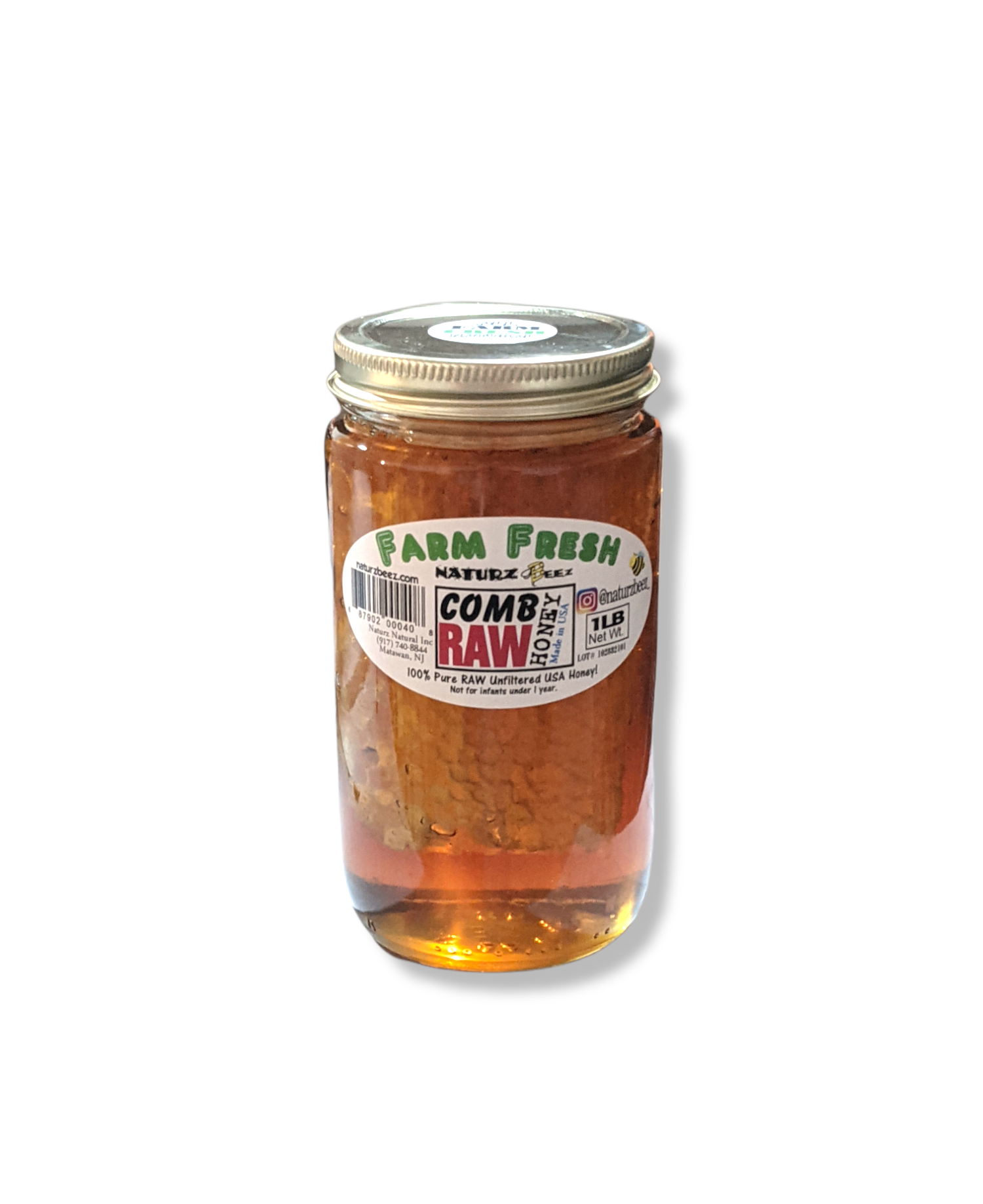 Naturz Beez - Wholesale Weckpot/glazen pot - RAUWE HONINGRAAT 1LB 100% PURE ONGEFILTERDE AMERIKAANSE HONINGRAAT5