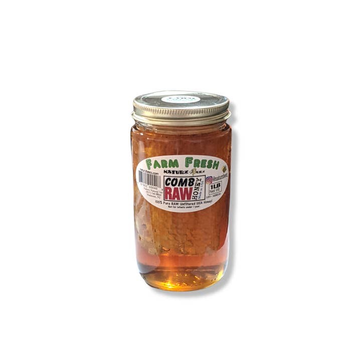 Naturz Beez - Wholesale Jar - RAW HONEY COMB 1LB 100% PURE UNFILTERED USA HONEYCOMB5