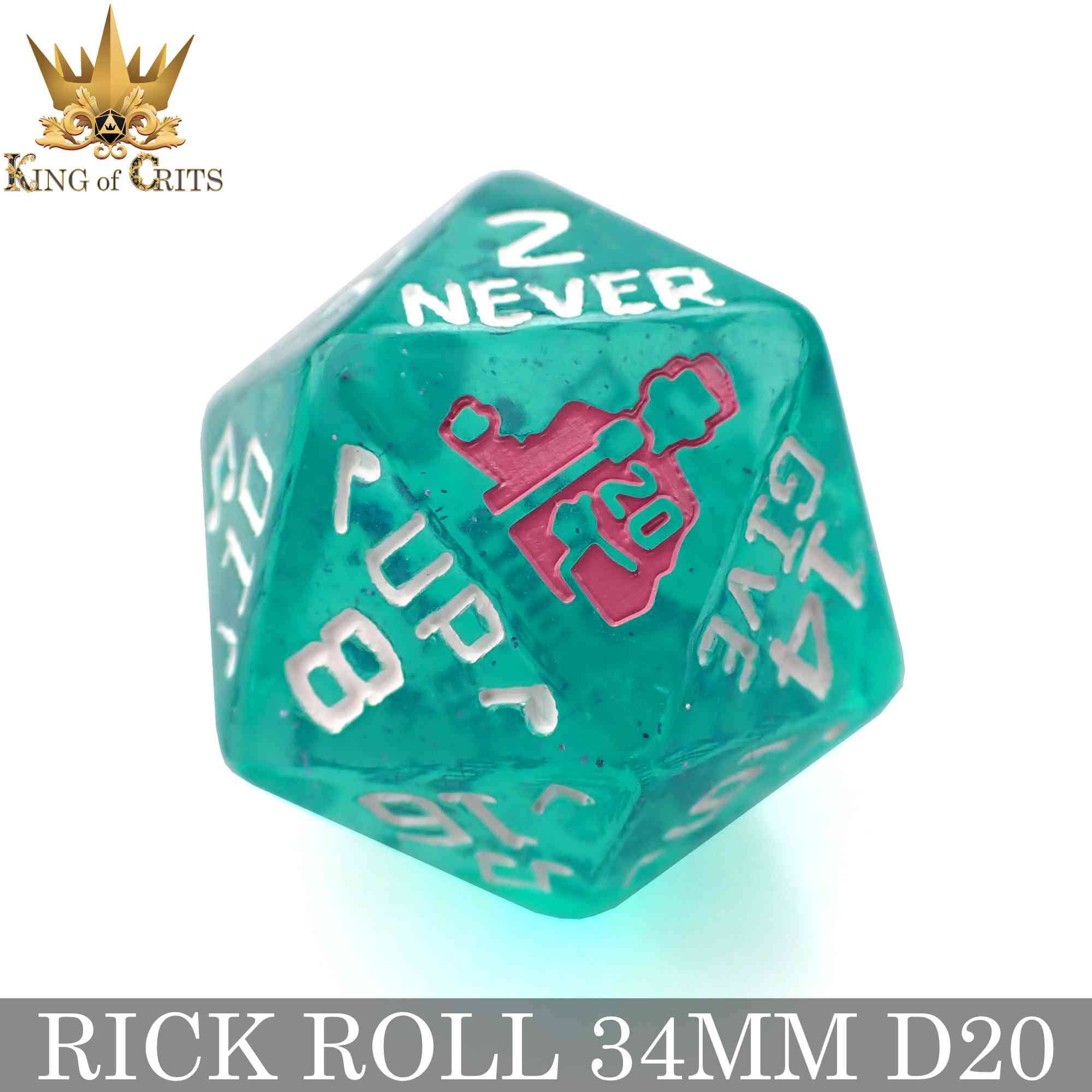 DNDDICE.COM - Wholesale Dice - Rick Rolled - 34mm D206