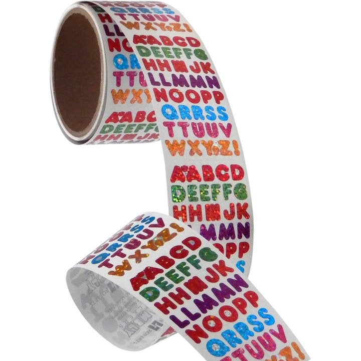 Jillson & Roberts - Wholesale Sticker - Multi Alphabets Stickers - Prismatic Bulk Roll