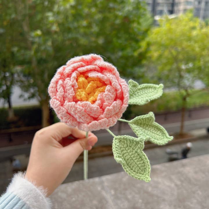 Lilyrosy - Wholesale Artificial Flowers - Lilyrosy Crochet Peony Flowers, Handmade Gifts