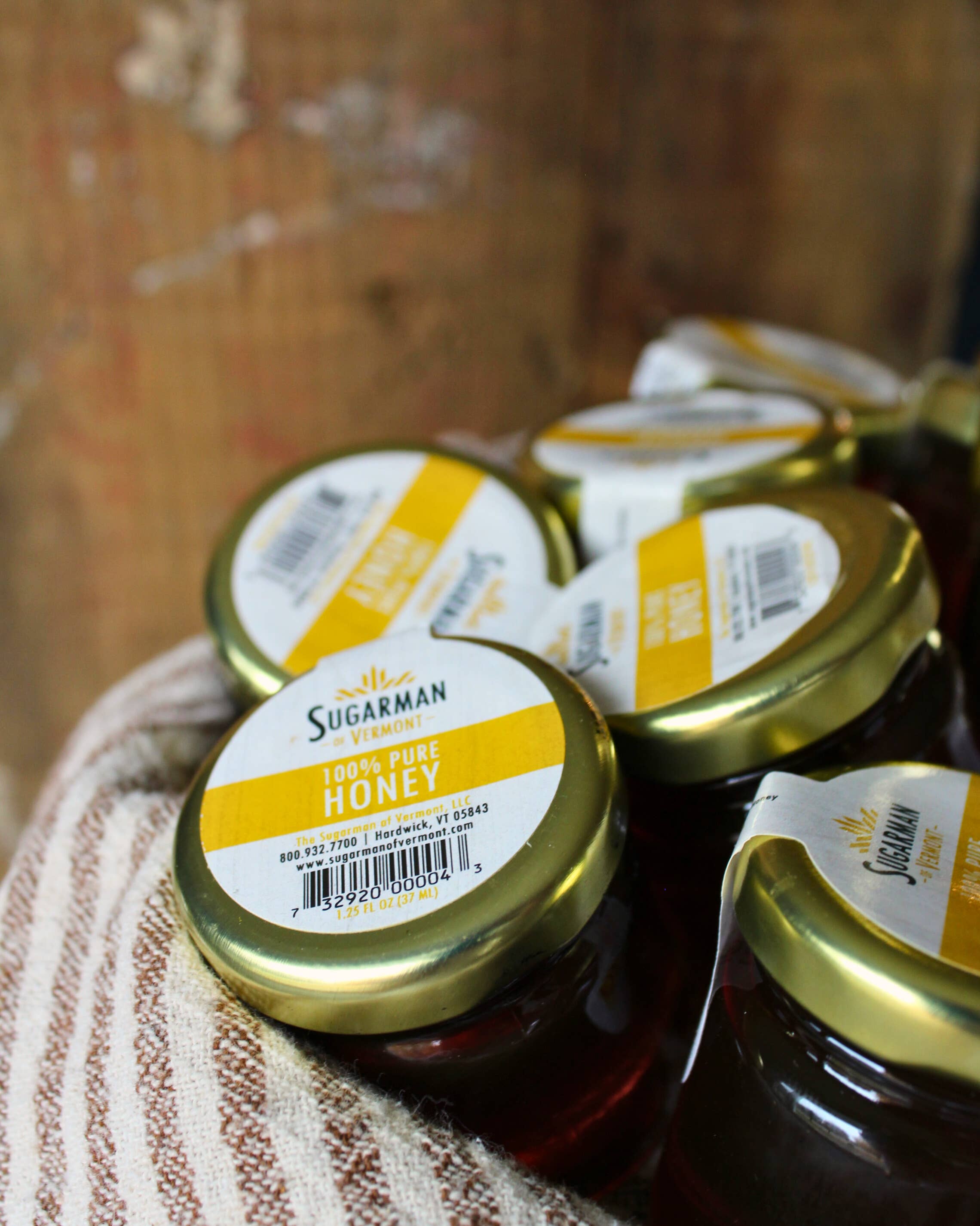 Sugarman of Vermont - Wholesale Honey - Pure Honey Counter Display 12-Packs, 1.25 fl oz (6/case)3