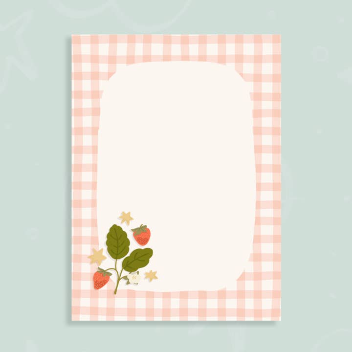 Medium Paper Notepad - Strawberries for wholesale by Dilly Dally House