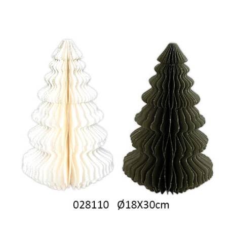 Green/Beige 'Meribel' Decorative Paper Tree Ø18X30 cm /2Ass for wholesale by Faye