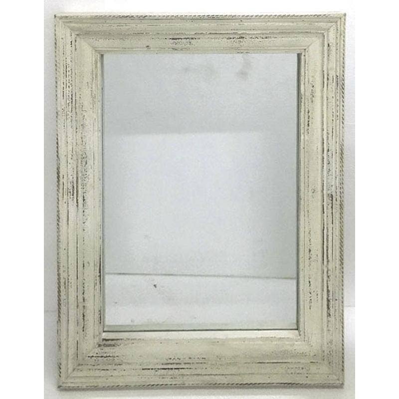 Aubry Gaspard - Wholesale Wall Mirror - Aged white wooden mirror0