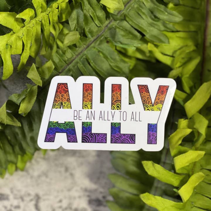 Ally For All Vinyl Sticker 5-Pack for wholesale by Beautiful Mind Design