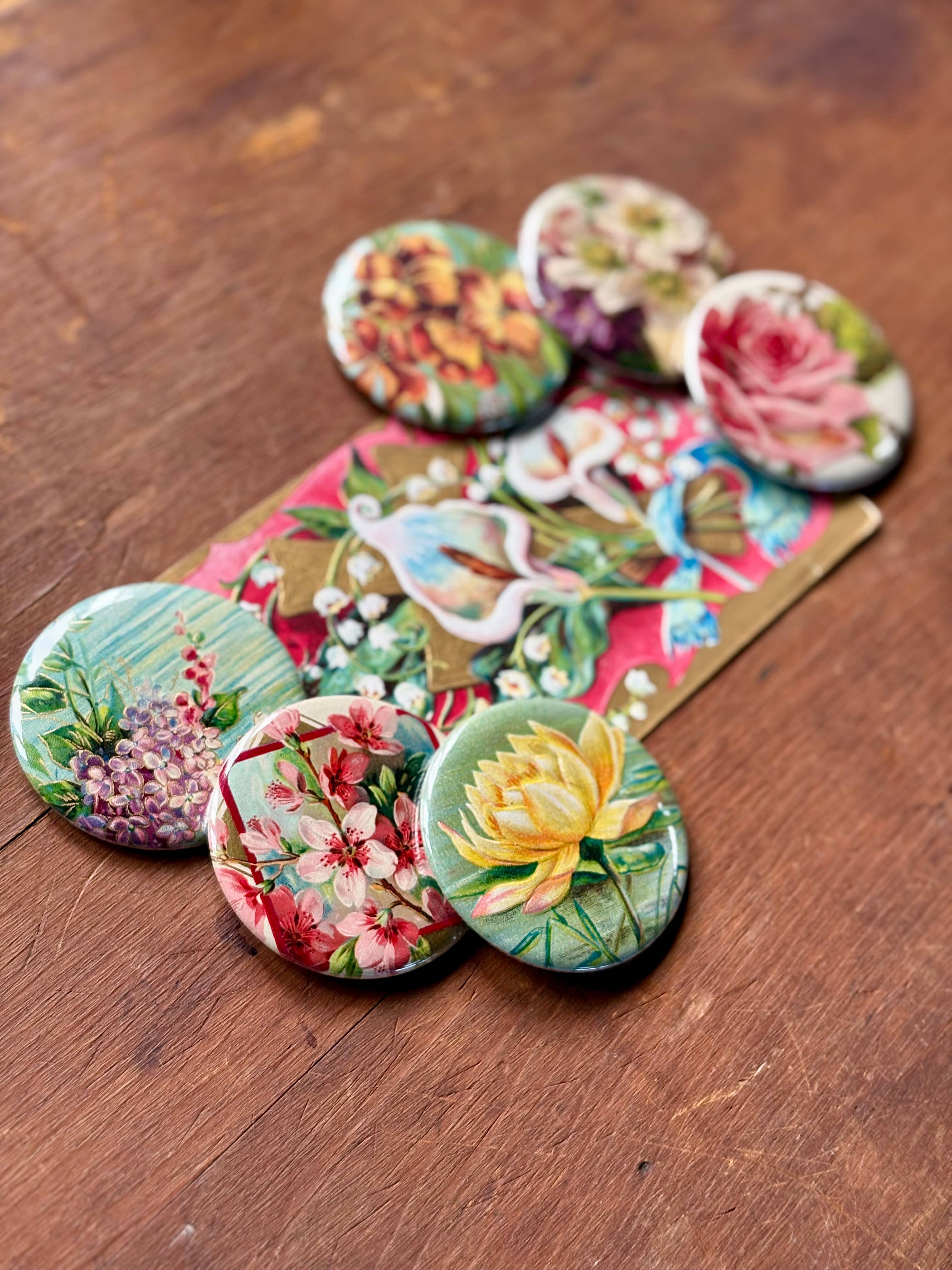 joeyfivecents - Wholesale Compact Mirror - Pocket Mirrors - flowers, cottagecore valentines mothers day5