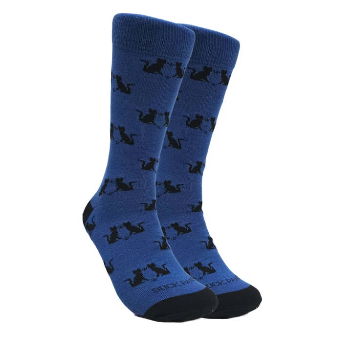 Sock Panda - Wholesale Socks - Unisex - Cat Silhouette Pattern Socks from the Sock Panda (Adult Large)