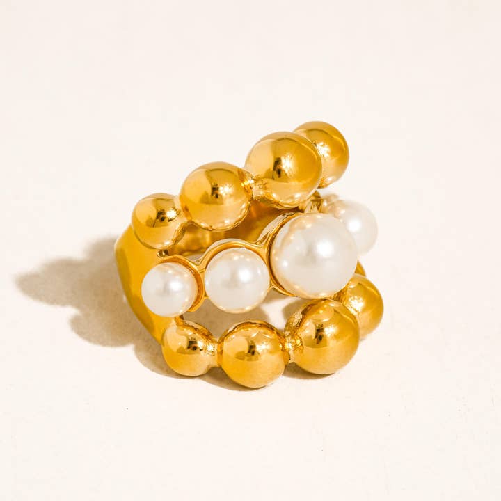 Flânerie by MAIQ - Wholesale Cocktail/Statement Ring - 18K Gold Non-Tarnish Statement Rings8