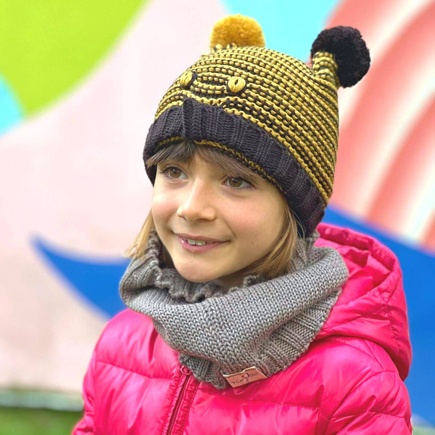 Tundem - Wholesale Beanie - Kids - Children's winter cap, 100% merino, accessories, bee5