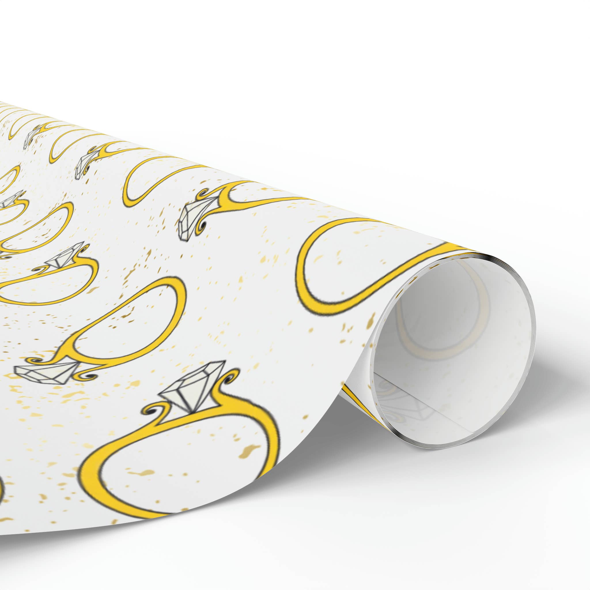 Hey Y'all Party - Venta al por mayor Rollos de papel de regalo - Rollo de 5 pies, papel para envolver anillos de boda con diamantes dorados1