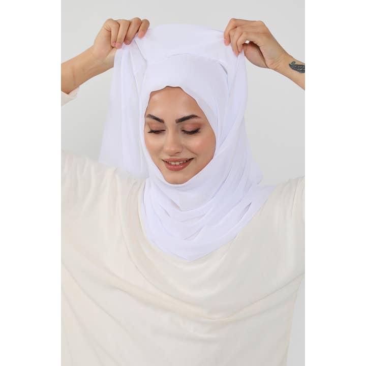 Aisha's Design - Wholesale Hijab – Women’s - Instant Chiffon Hijab Shawl for Women, Ready to Wear Lightweight Modest Scarf, Practical Slip-On Headscarf,PS-4925
