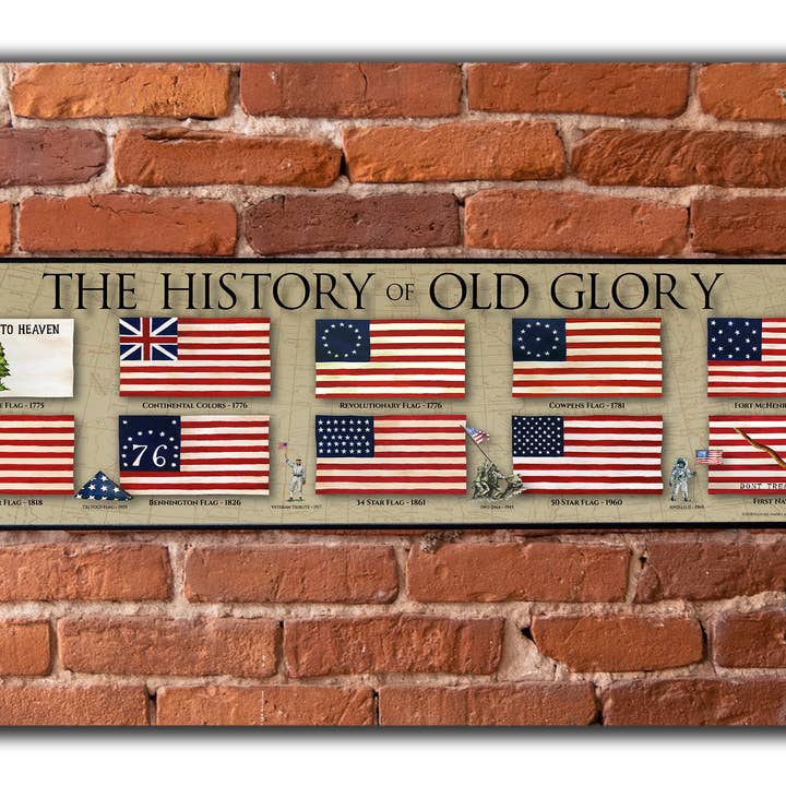 Old Glory - Targa con finitura ruvida a ciottoli, 15,2 x 61 cm per la vendita all'ingrosso da parte di History America