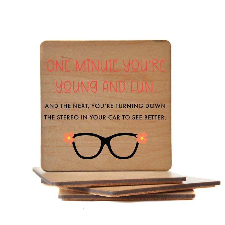 One Minute You're Young And Fun Wood Coasters and other Purchase Wholesale young fun. Free Returns & Net 60 Terms on Faire trending on Faire.