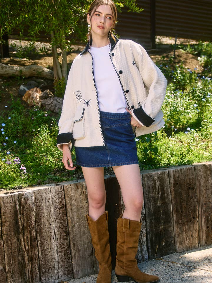 IVORY LE SOLEIL EMBO JACKET - RJ1060 for wholesale on Faire