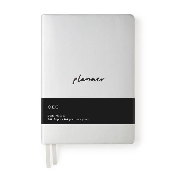 Agenda quotidien - Argent métallisé - Cadeau de papeterie pour la vente par Old English Company