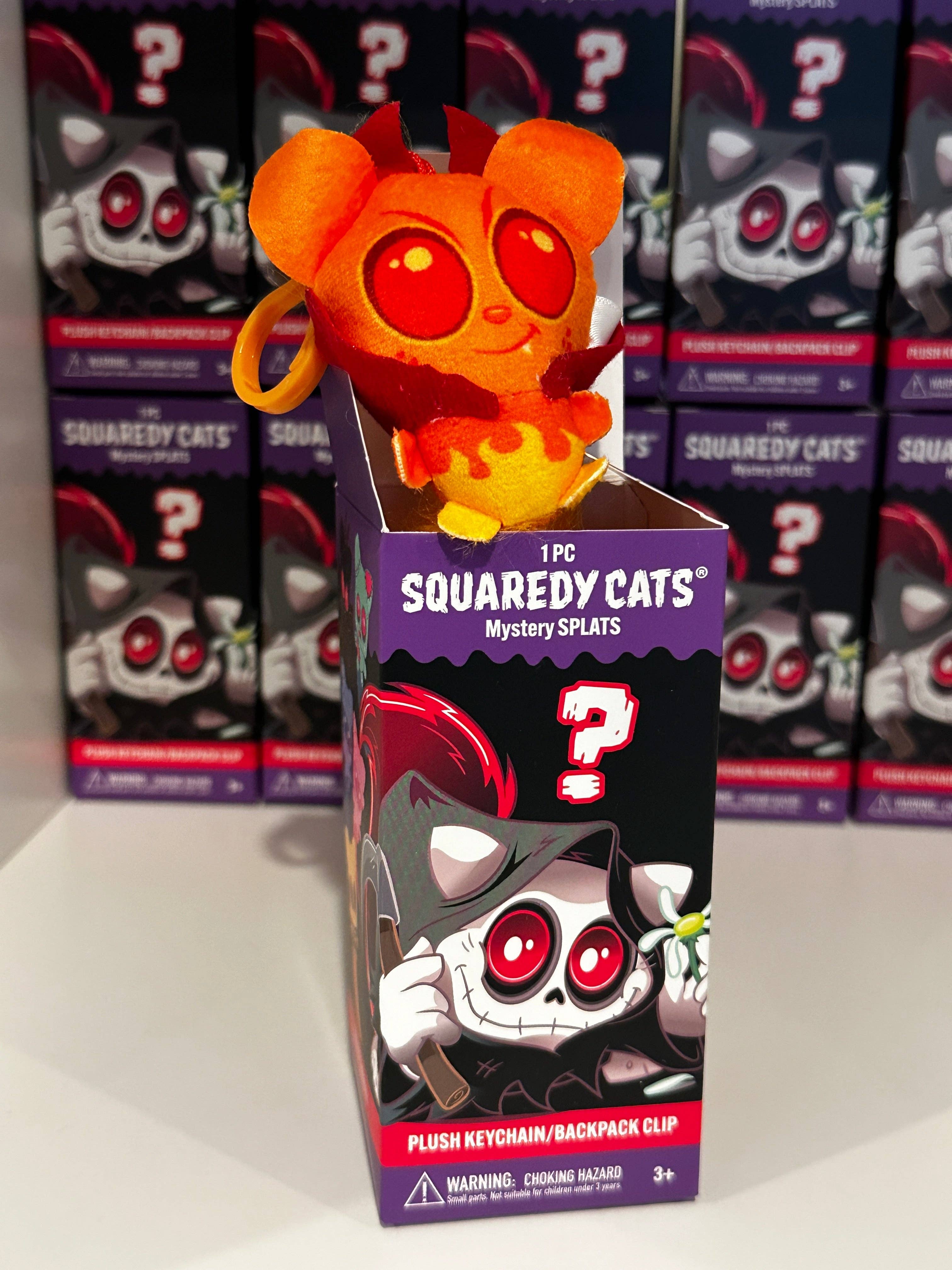 Squaredy Cats - Wholesale Keychain - Unisex - 0h_New! 10 Pack Squaredy Cats Mystery Splats Plush Keychain/Backpack Clip in mystery box SET4