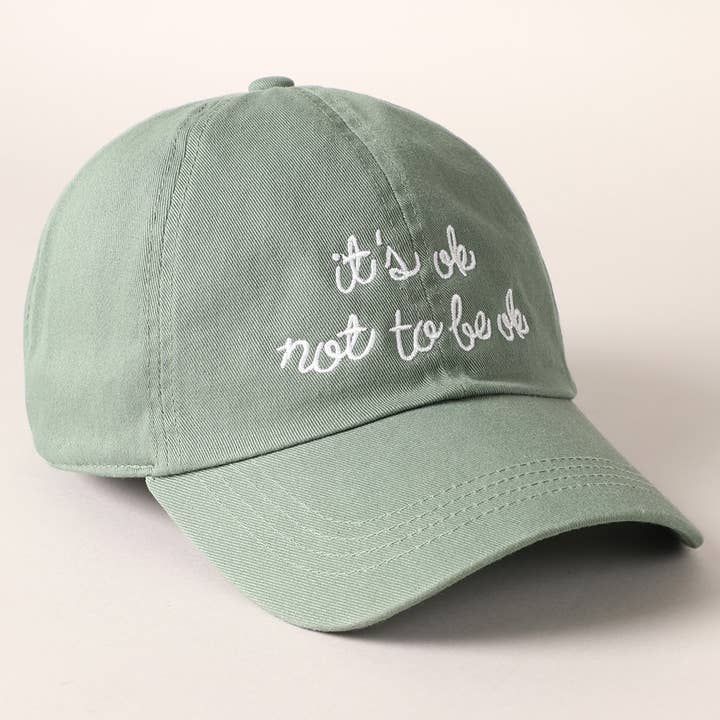 Fashion City - Wholesale Baseball Cap - Women's - It's Ok Not to Be Ok Embroidered Baseball Cap11