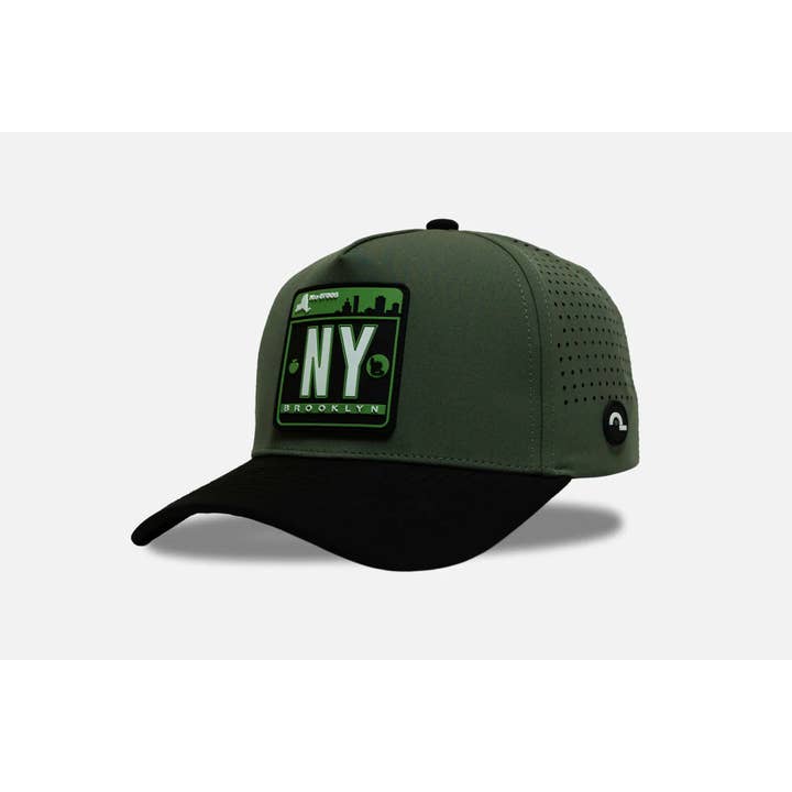 Concrete Jungle Olive Snapback Hat – Rubber Patch, Water-Res for wholesale by CÄPWEARS