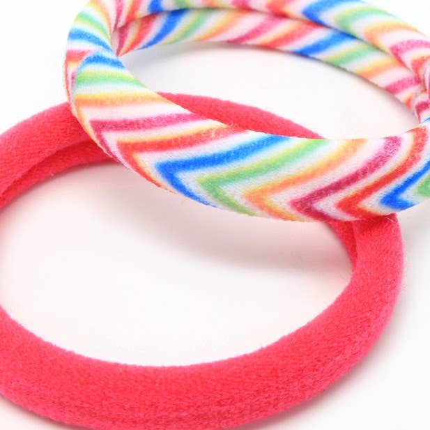 Inca UK – wholesale Hair tie – Jersey elastics - Assorted - Card of 6 - 8mm thick2