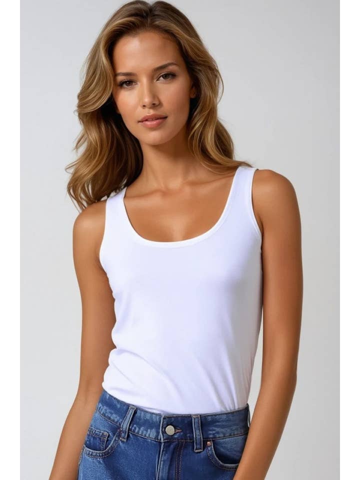 Aftershock London – wholesale Tank top – Women′s – White Cotton Vest Top4