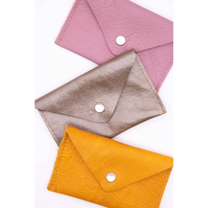 Crystalyn Kae Accessories - Wholesale Card Holder - Women's - CARD CASE WALLET - RECYCLED LEATHER ASSORTED (SET OF 12)