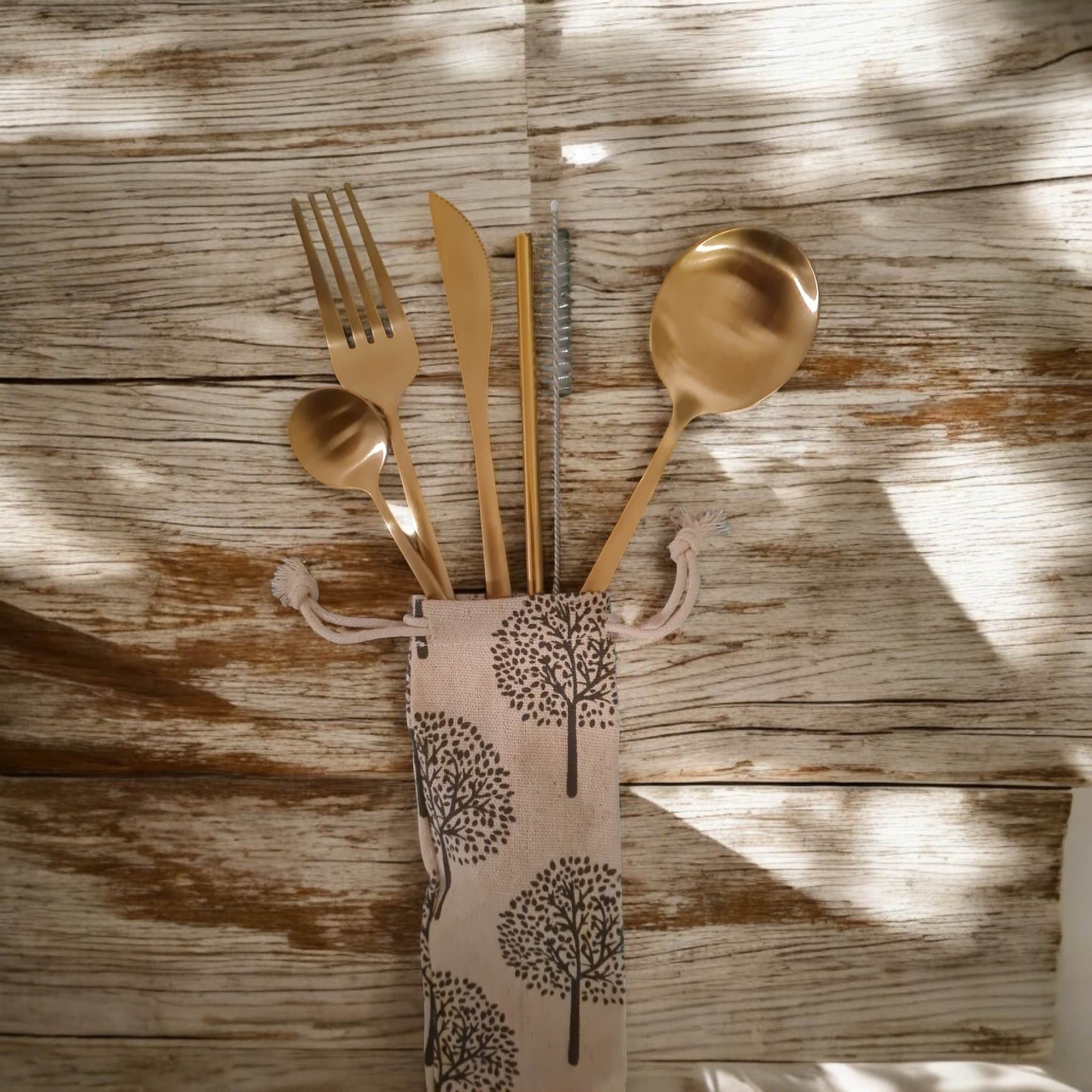 Sostraw & SmartThings - Wholesale Assorted Cutlery Set - Picnic / Office / On the Go Cutlery Set - 8 pouches/5 colors0