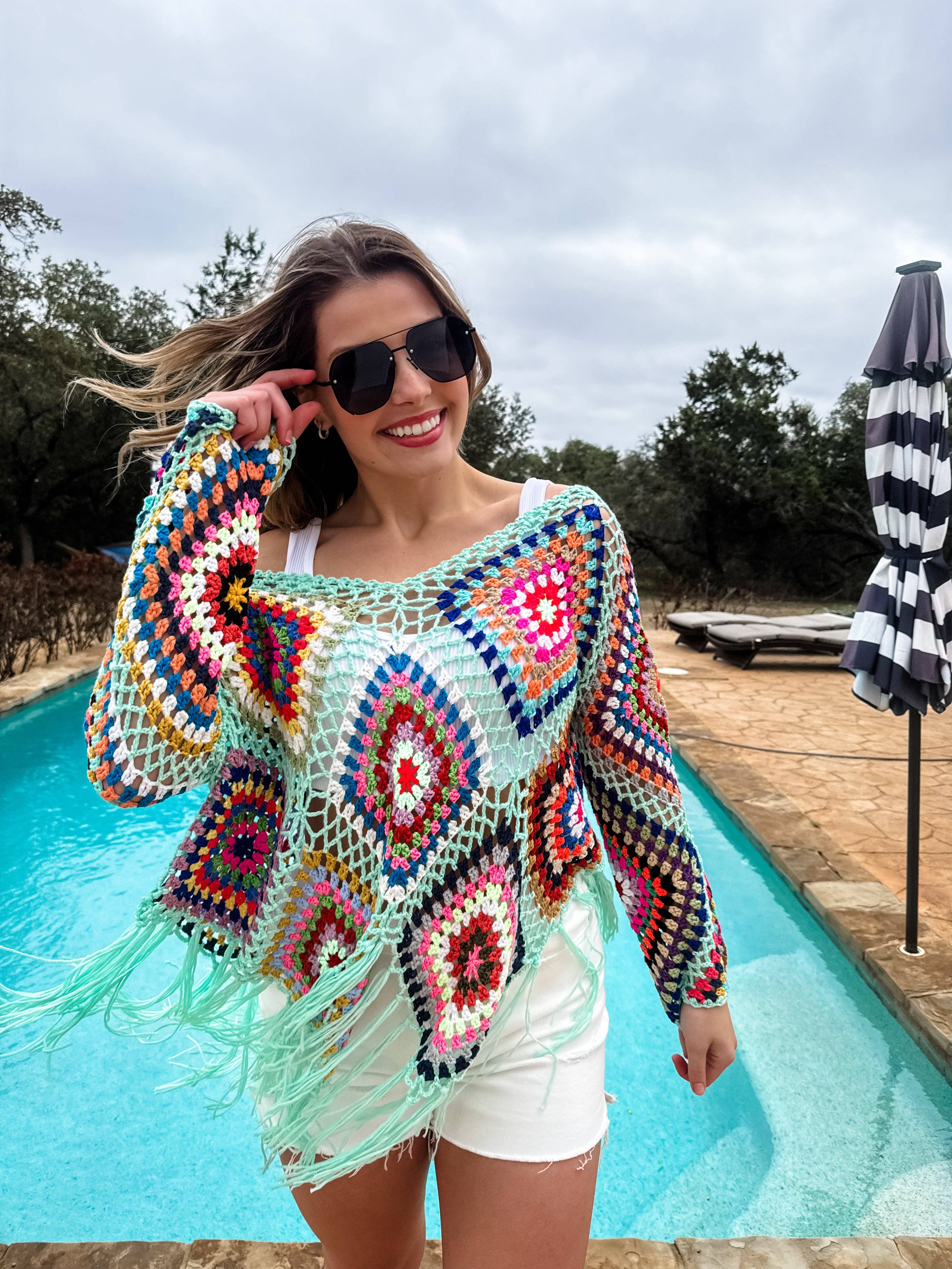 BLAKELEY - Vente Haut en maille – femme - PRÉCOMMANDE - HAUTS EN MAILLE CROCHET BOHO12