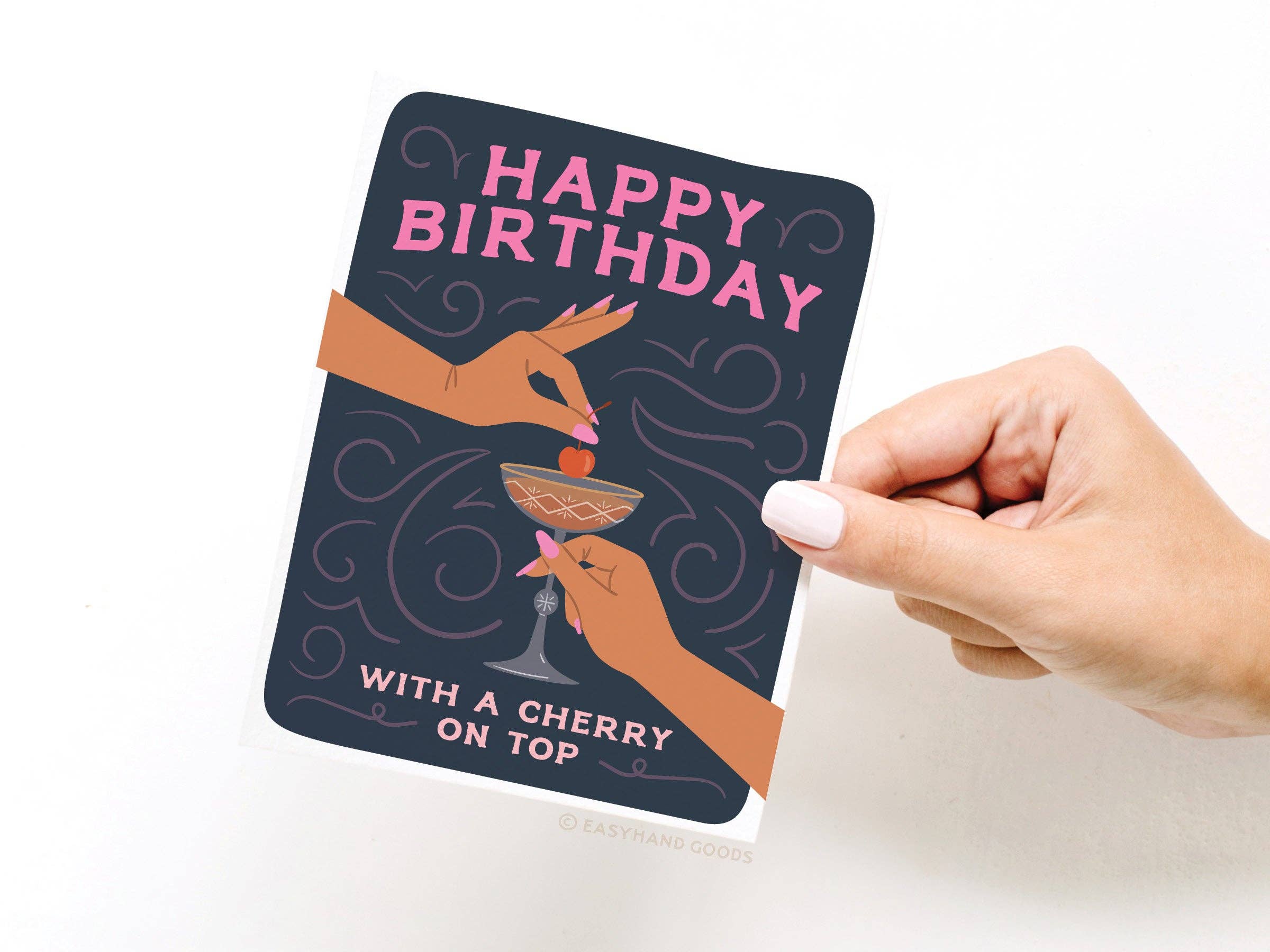 Easyhand Goods – formerly Onderkast – wholesale Birthday card – Happy Birthday Cocktail With Cherry On Top Greeting Card2