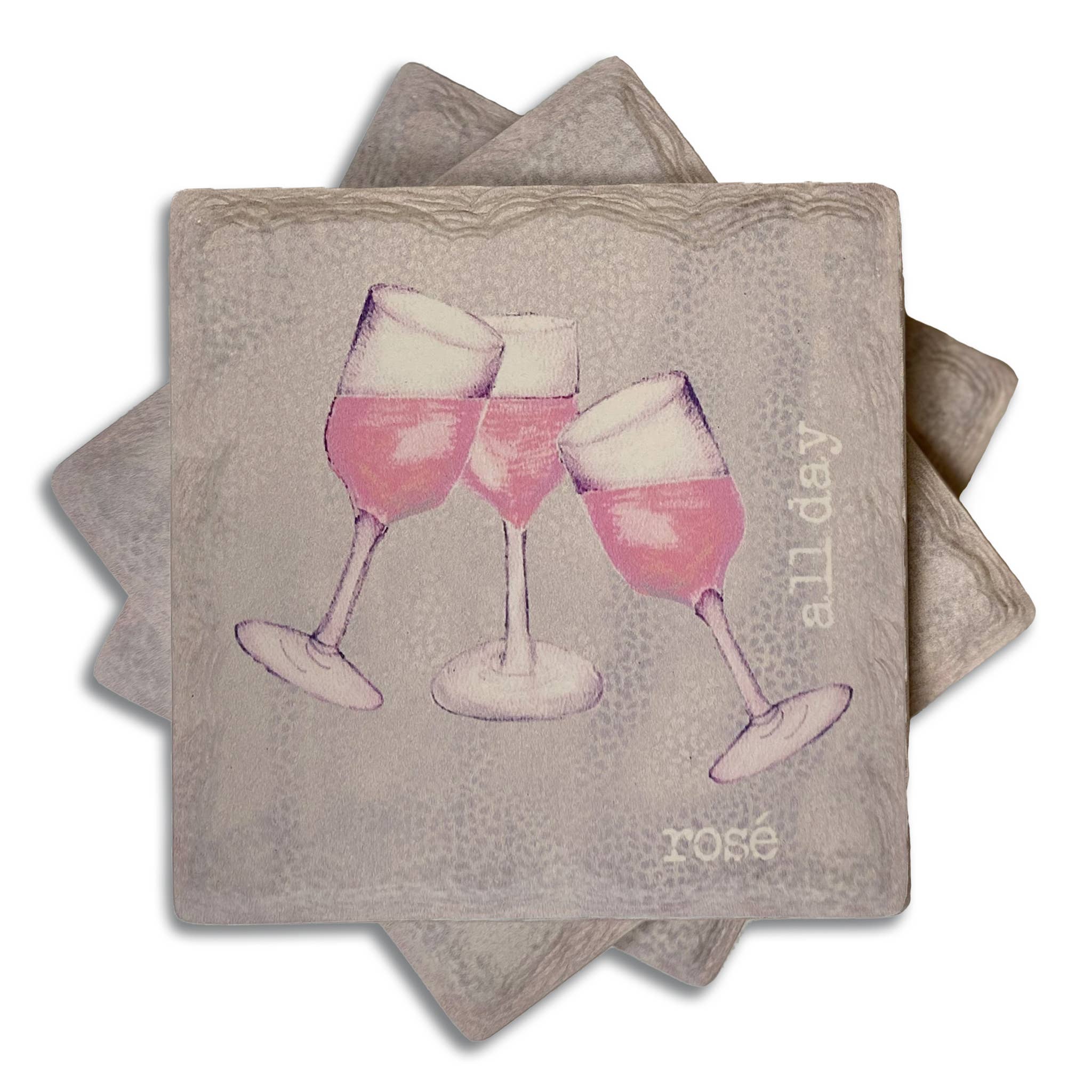 French Graffiti - Vente Sous-verre - Ensemble de dessous de verre absorbants Rose All Day0