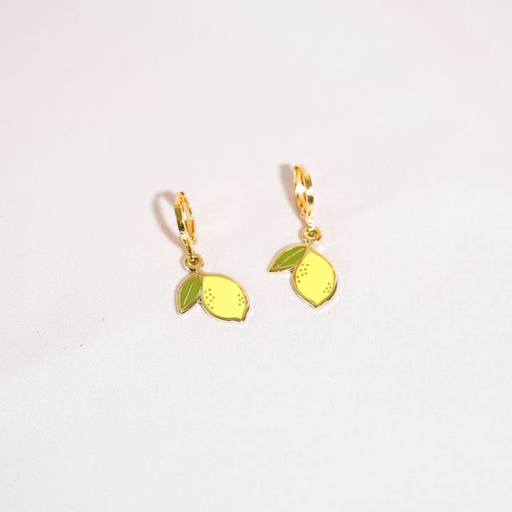 Sleepy Mountain - Wholesale Huggie Earrings - Lemon Huggie Hoop Earrings