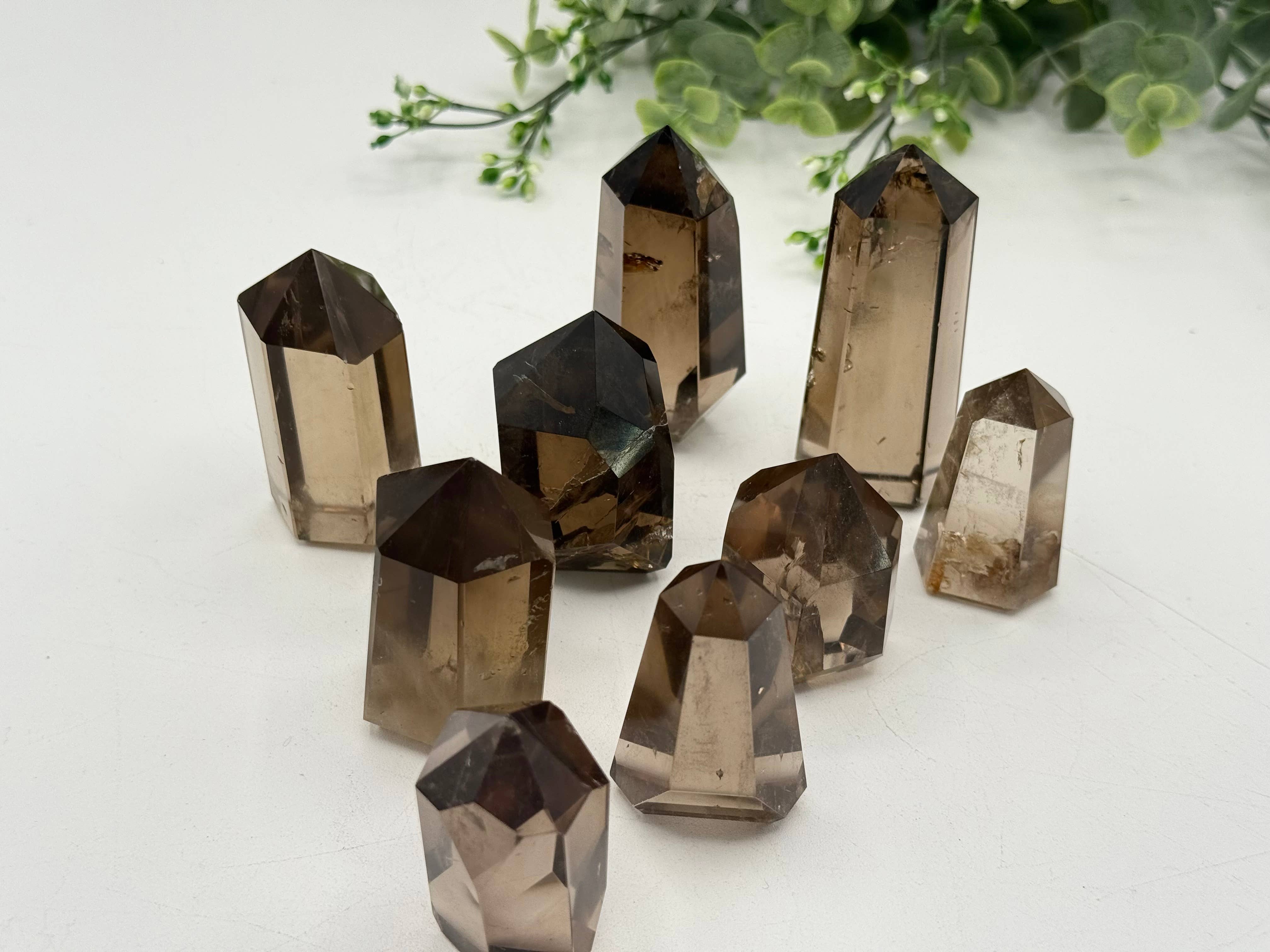Meraki Gemstones - Wholesale Spiritual Stone/Crystal - Smoky Quartz Crystal Polished Points - BRAZIL1