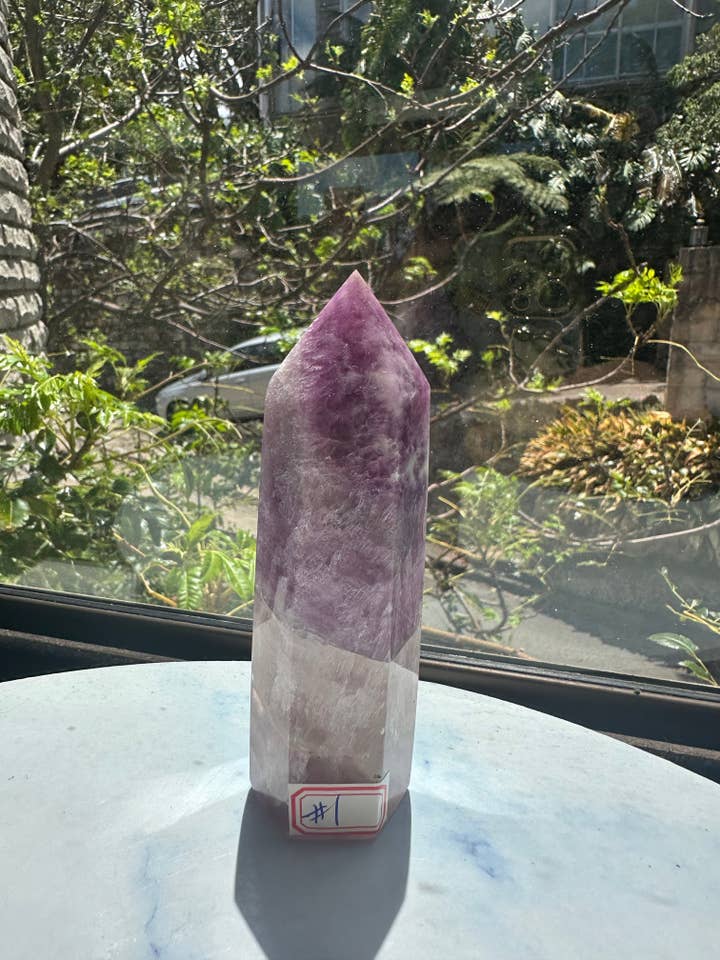 Large Purple Fluorite Tower | Genuine Brazilian Rainbow Fluorite Generator for Focus & Spiritual Protection #1 for wholesale by Moon Rituals