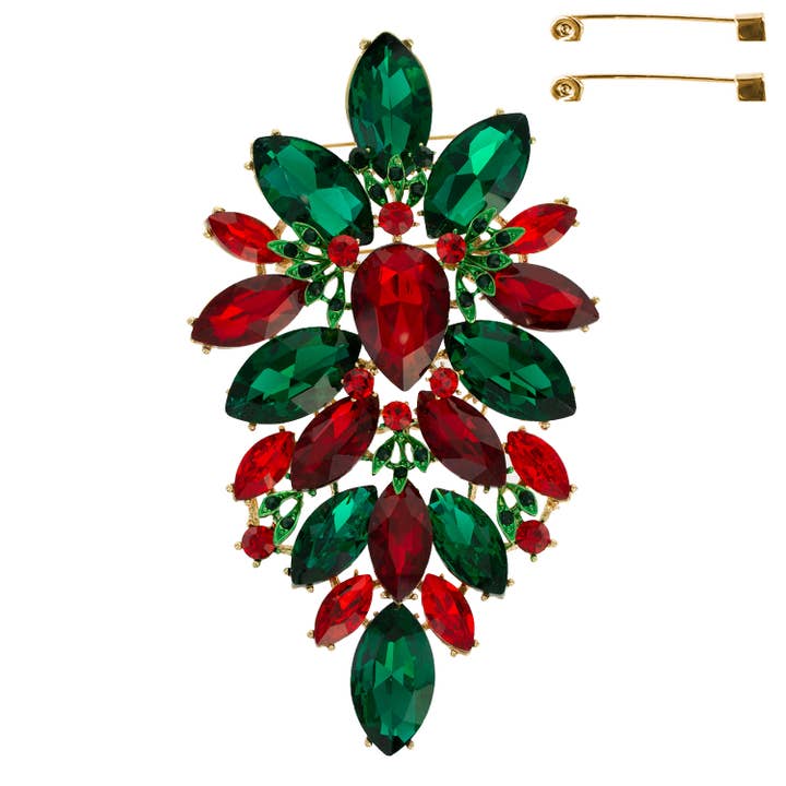 SP Sophia Collection - Wholesale Brooch - Floral Geo Shape Jeweled Cluster Brooch Pin 2