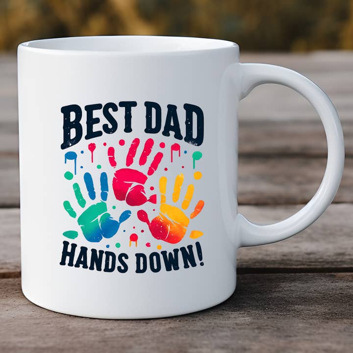 Best Dad Hands Down Fathers Day Mug for wholesale by Hello Gorgeous Mugs