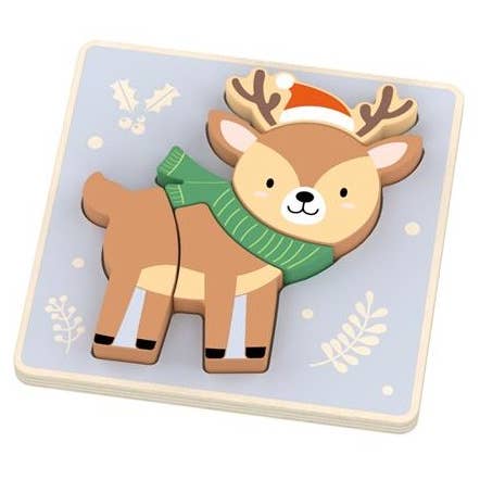 Christmas puzzle with reindeer, FSC 100% for wholesale by Magni ApS
