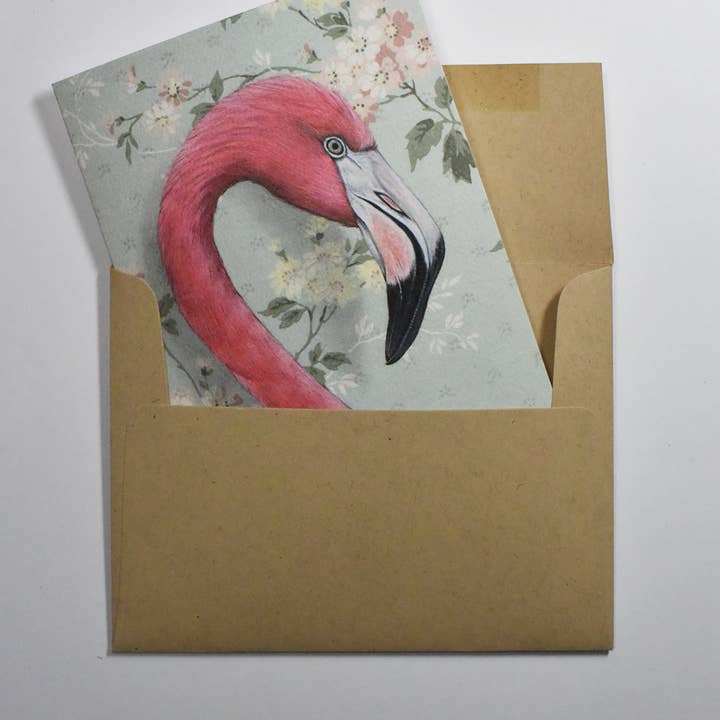 Emily Uchytil - Wholesale Stationery/Notecard Set - Pink Flamingo - Note Card