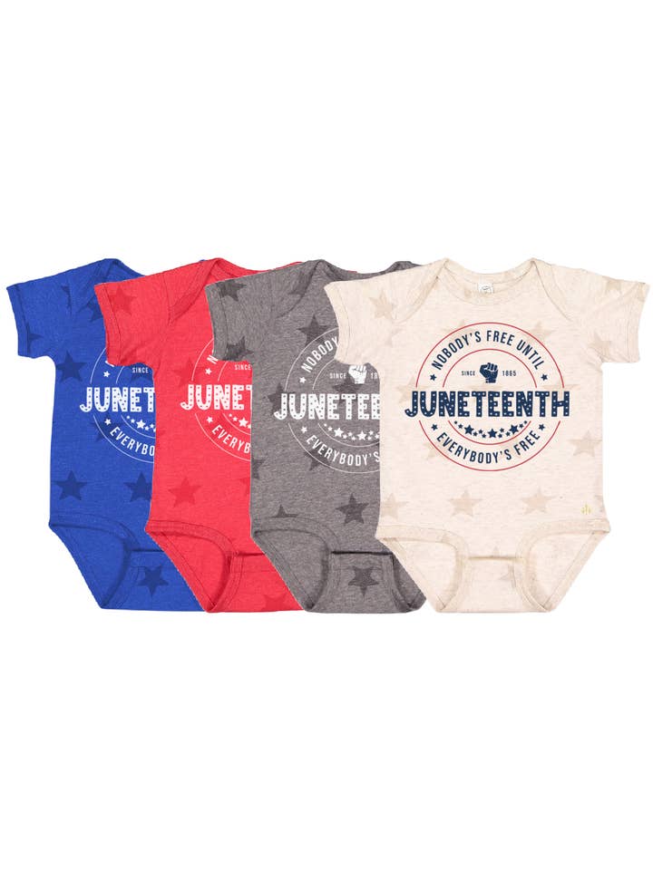 Nobody's Free Until Everybody's Free Baby Juneteenth Outfit for wholesale by Mackenzie Madison of Philadelphia