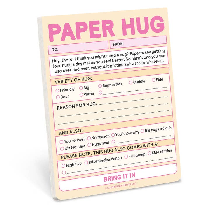 Knock Knock - Wholesale Notepad - Paper Hug Nifty Note (Pastel Version)