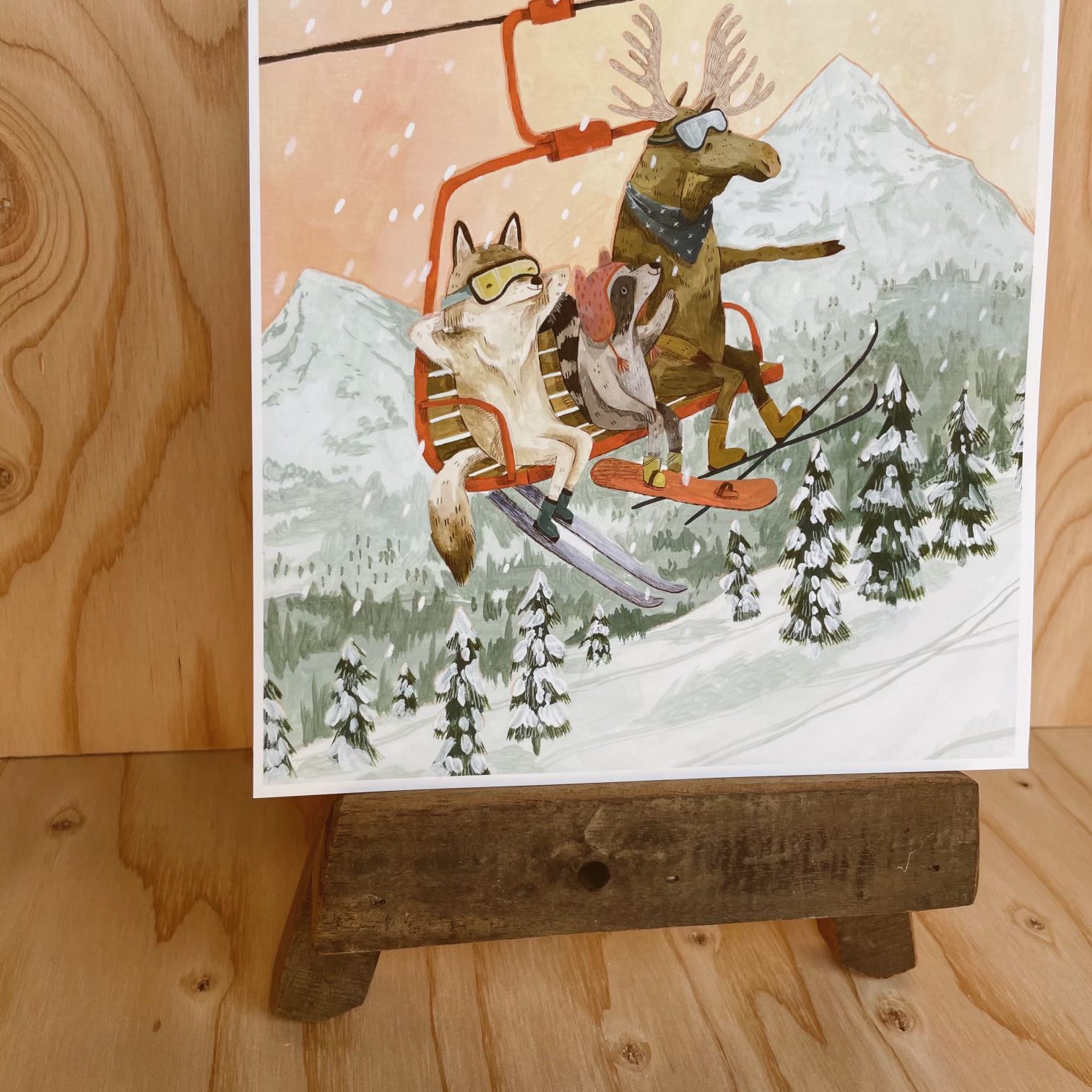 Canyon & Cove Art - Wholesale Art Print - Sunset Ski Print2