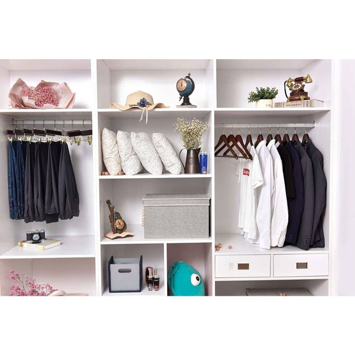 Quality Hangers - Wholesale Kleerhangers - W013 houten rechte rokkenhangers, 35,5 cm, walnoot met gouden haak, 100 stuks10