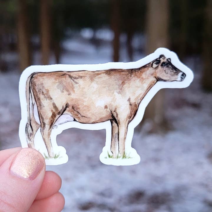 Jersey Cow Vinyl Sticker for wholesale by The Cranberry Finch