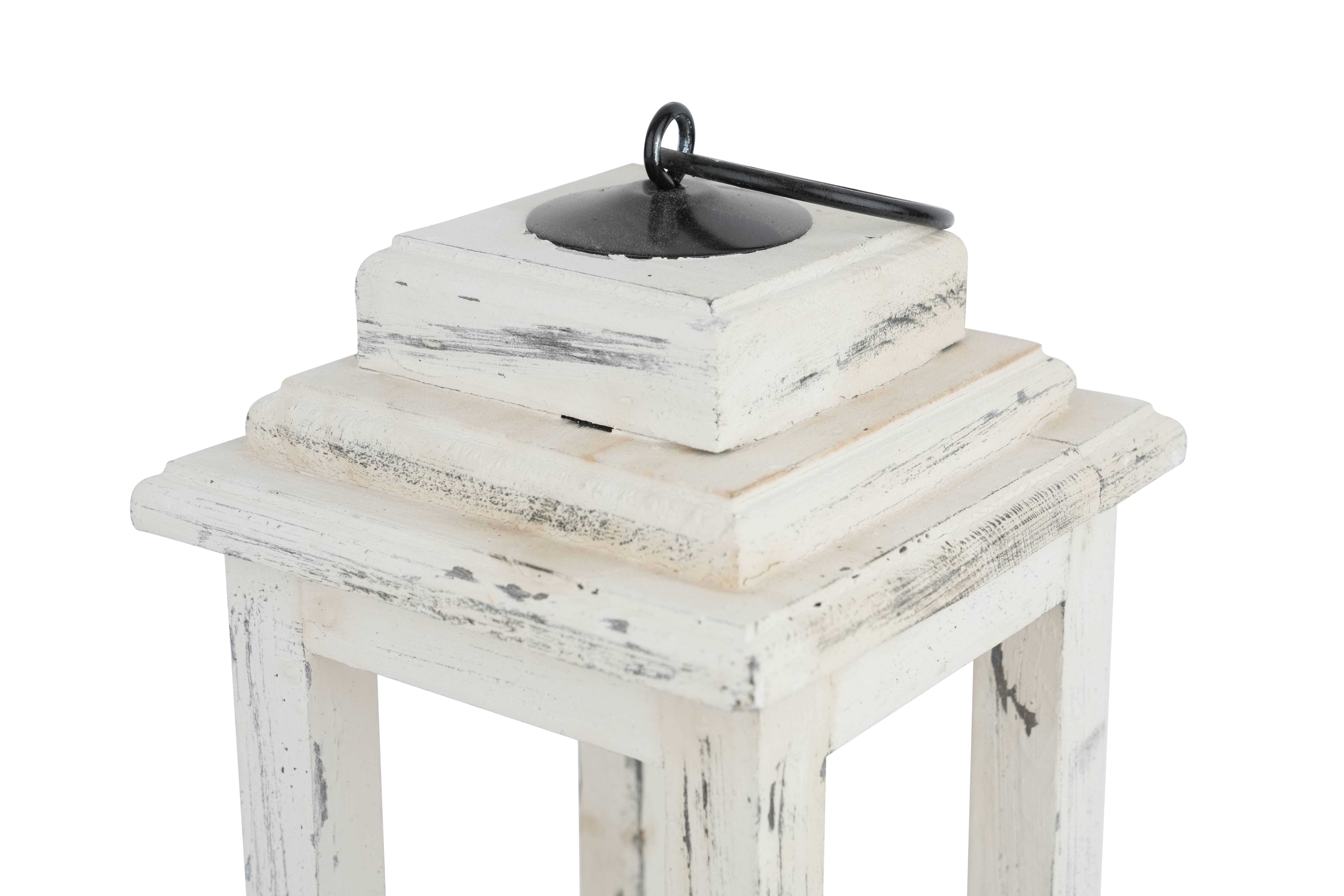 My Amigos Imports – wholesale Lantern – Monticello Lantern-Farmhouse Wood-7x7x17 inch-Vintage White5