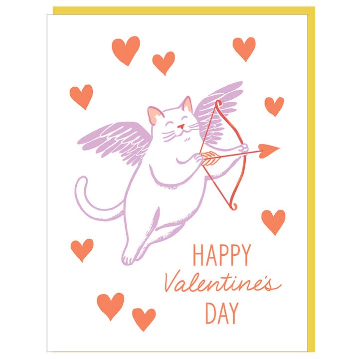 Smudge Ink - Wholesale Valentine's Day Card - Cupid Cat Valentine's Day Card2
