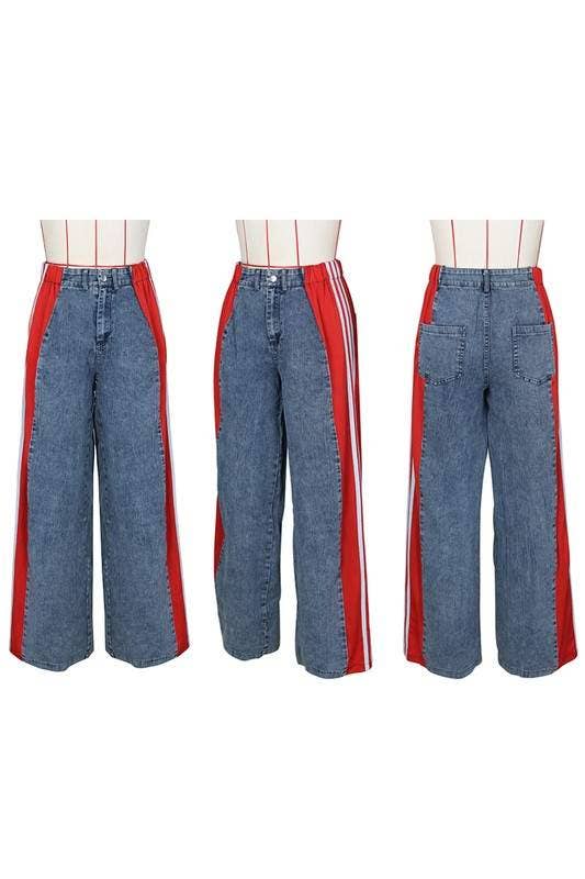 Queen Fashion - Wholesale Jeans - Women's - two tone denim long pants7