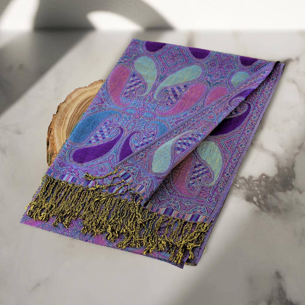 Sensibling Corp. - Wholesale Scarf - Women's - Large Paisley Pashmina Scarf Shawl9