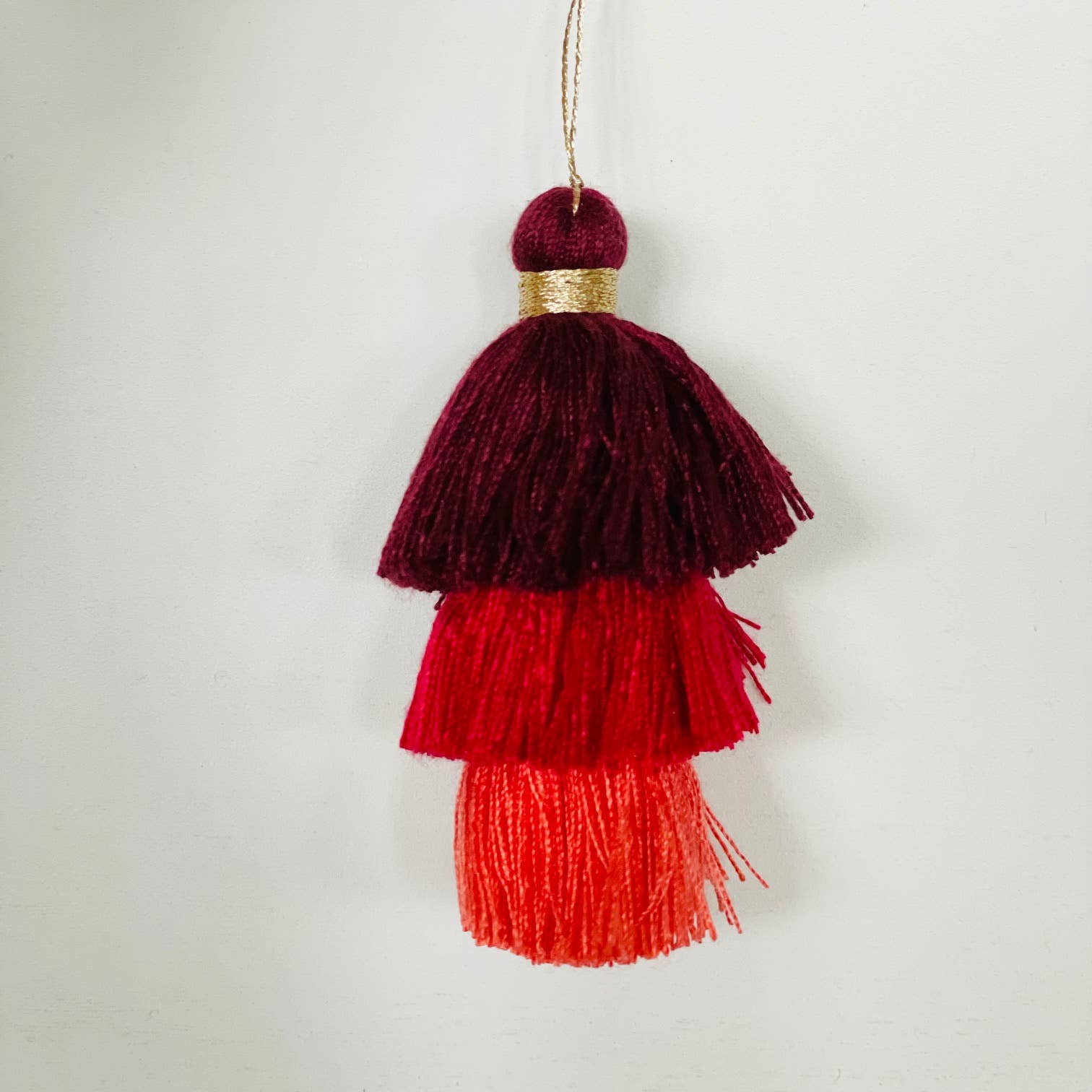 Palmy Pineapple - Wholesale Keychain - Women's - 3 Tiered Ombre Cotton Tassel with Gold Loop11