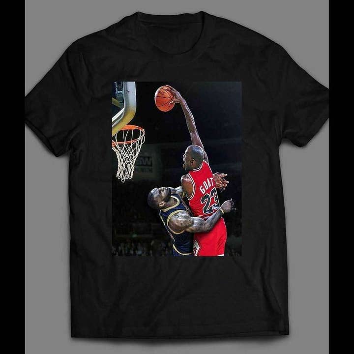 TF - Wholesale T-Shirt (Graphic) - Unisex - Air Dunk Over LBJ High Quality Custom Shirt